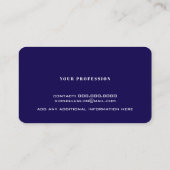 Carte D'appel Minimaliste simple bleu foncé (Dos)