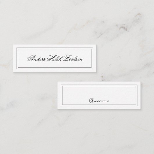 Carte D'appel Minimaliste Simple Classique Blanc Élégant (Devant / Derrière)