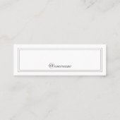 Carte D'appel Minimaliste Simple Classique Blanc Élégant (Dos)