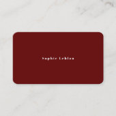 Carte D'appel Minimaliste simple rouge foncé (Devant)