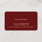 Carte D'appel Minimaliste simple rouge foncé (Dos)