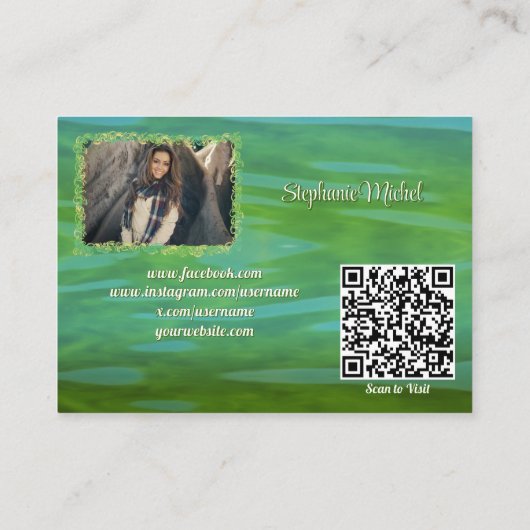 Carte D'appel Mismaloya River Crane 0335 QR Code Calling Card (Dos)