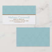 Carte D'appel Modèle élégant Aqua Damask (Devant / Derrière)