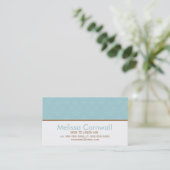 Carte D'appel Modèle élégant Aqua Damask (Debout devant)