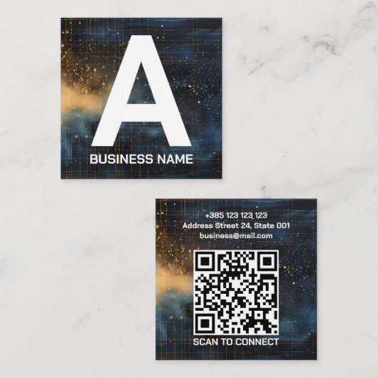 Carte D'appel Modern Abstract Geometric QR Code (Devant / Derrière)