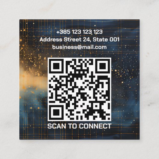 Carte D'appel Modern Abstract Geometric QR Code (Dos)