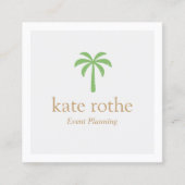 Carte D'appel Modern Green Palm Tree Planification des événement (Devant)