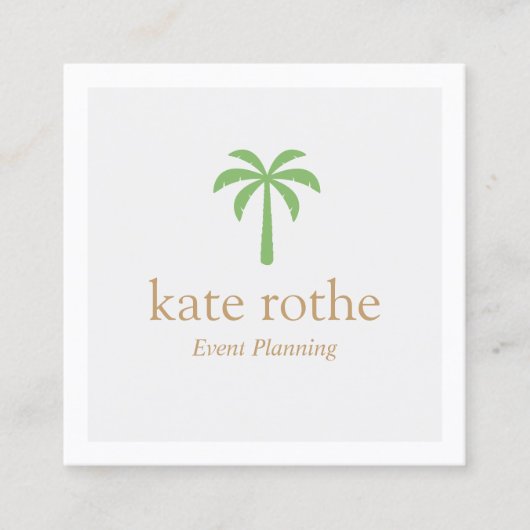 Carte D'appel Modern Green Palm Tree Planification des événement (Devant)
