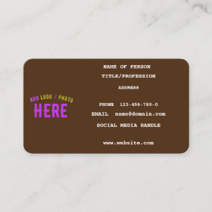 CARTE D'APPEL MODERNE ET MODERNE PERSONNALISABLE BROWN VÉRIFIÉ