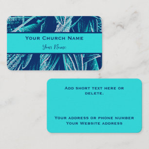 Carte D'appel Moderne Turquoise et Bleu Nature Custom Church