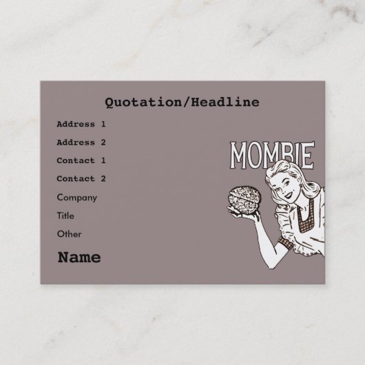 Carte D'appel Mombie Retro Zombie (Devant)