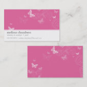 Carte D'appel MOMMY PLAYDATE CONTACTER mignon papillon rose mode (Devant / Derrière)