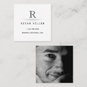 Carte d'appel Monogram Initial Modern Mens (Devant / Derrière)