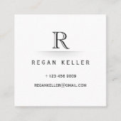 Carte d'appel Monogram Initial Modern Mens (Devant)