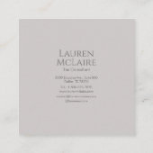 Carte D'appel Monogram Square Taupe Gray Business Card (Dos)