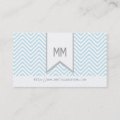 Carte d'appel Monogramme Blue Chevron (Dos)