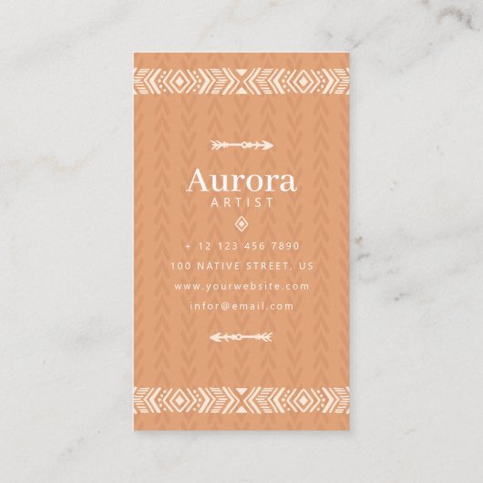 Carte D'appel Monogramme de Boho Amérindien (Dos)