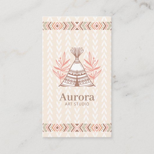 Carte D'appel Monogramme de Boho Amérindien (Devant)