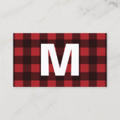 Carte D'appel Monogramme de Motif de buffle rouge et noir rustiq (Devant)