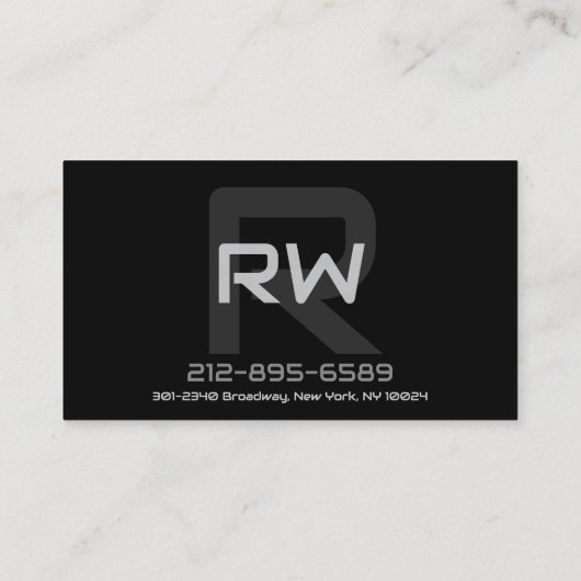 Carte d'appel monogramme moderne (Dos)