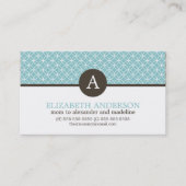 Carte D'appel Monogramme Motif des cercles bleu clair moderne (Devant)