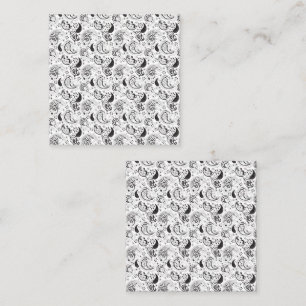 Carte D'appel Motif cachemire noir et blanc – Élégante œuvre d'a