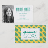 Carte D'appel Motif d'ananas de l'obtention du diplôme | de (Devant / Derrière)