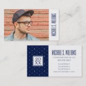 Carte D'appel Motif de pois d'Ancre de l'obtention du diplôme | (Devant / Derrière)