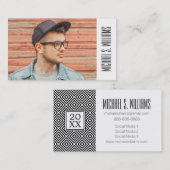 Carte D'appel Motif de rayures de l'obtention du diplôme | de (Devant / Derrière)