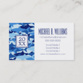 Carte D'appel Motif de requin bleu de l'obtention du diplôme | (Dos)