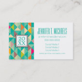 Carte D'appel Motif de triangles de l'obtention du diplôme | de (Dos)