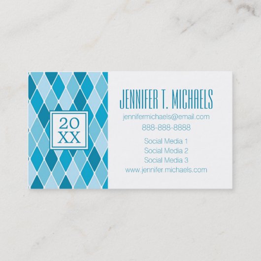 Carte D'appel Motif d'hiver de harlequin de l'obtention du (Dos)