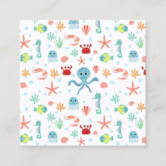 Carte D'appel Motif du monde marin (Devant)