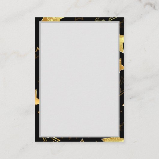 Carte D'appel Motif sans couture avec étoiles d'or (Dos)
