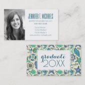 Carte D'appel Motif turquoise d'animaux de mer de l'obtention du (Devant / Derrière)