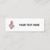 Carte D'appel Musical treble clef notes with sakura flowers (Devant)