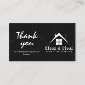 Carte D'appel Nettoyage de la maison Merci noir et Marbre blanc (Devant)