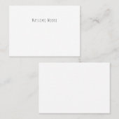 Carte D'appel Noir Blanc Élégant Simple Formel Nom Propre (Devant / Derrière)