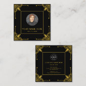 Carte d'appel Noir De Luxe Avec Or Métallique (Devant / Derrière)