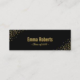 Carte D'appel Noir nommé d'étiquette d'obtention du diplôme e