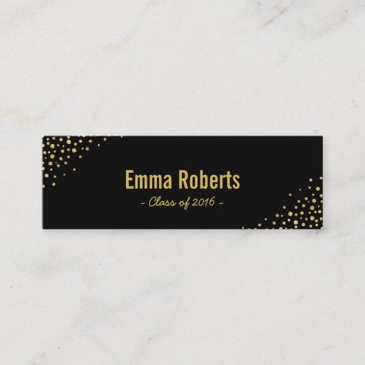 Carte D'appel Noir nommé d'étiquette d'obtention du diplôme et (Devant)