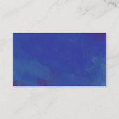 Carte D'appel Nom de police de script moderne Bleu aquarelle (Dos)
