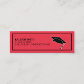 Carte D'appel Nom d'insertion de graduation rouge personnalisée (Devant)