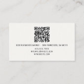 Carte D'appel Nom du code QR Logo professionnel désactivé blanc (Dos)