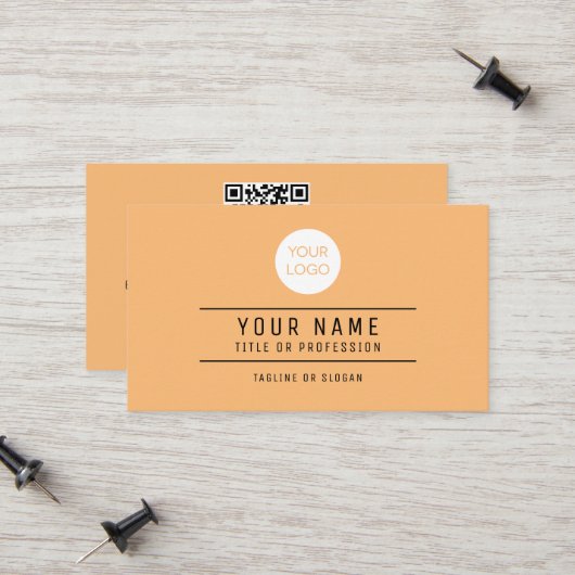 Carte D'appel Nom du code QR Logo professionnel Harmonie chaleur (Devant/Arrière en situation)