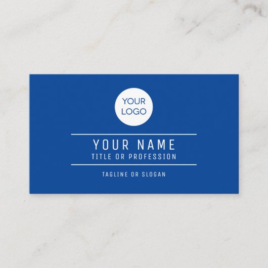 Carte D'appel Nom du code QR Logo professionnel Royal Blue (Devant)