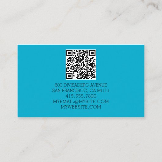 Carte D'appel Nom du logo professionnel QR Code Camo bleu et vio (Dos)