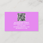 Carte D'appel Nom du logo professionnel QR Code Pastel Purple Ca (Dos)
