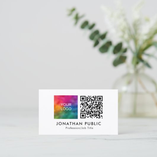 Carte D'appel Nom Et Titre De L'Employé Code QR Logo De L'Entrep (Debout devant)