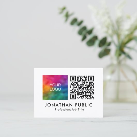 Carte D'appel Nom Et Titre De L'Employé Code QR Logo De L'Entrep (Debout devant)